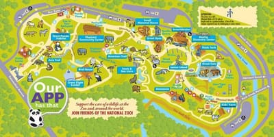 Národní zoo ve washingtonu dc mapě