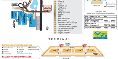 Washington dc dulles letiště mapě