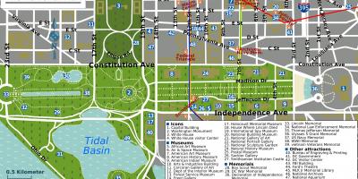 Washington national mall mapě